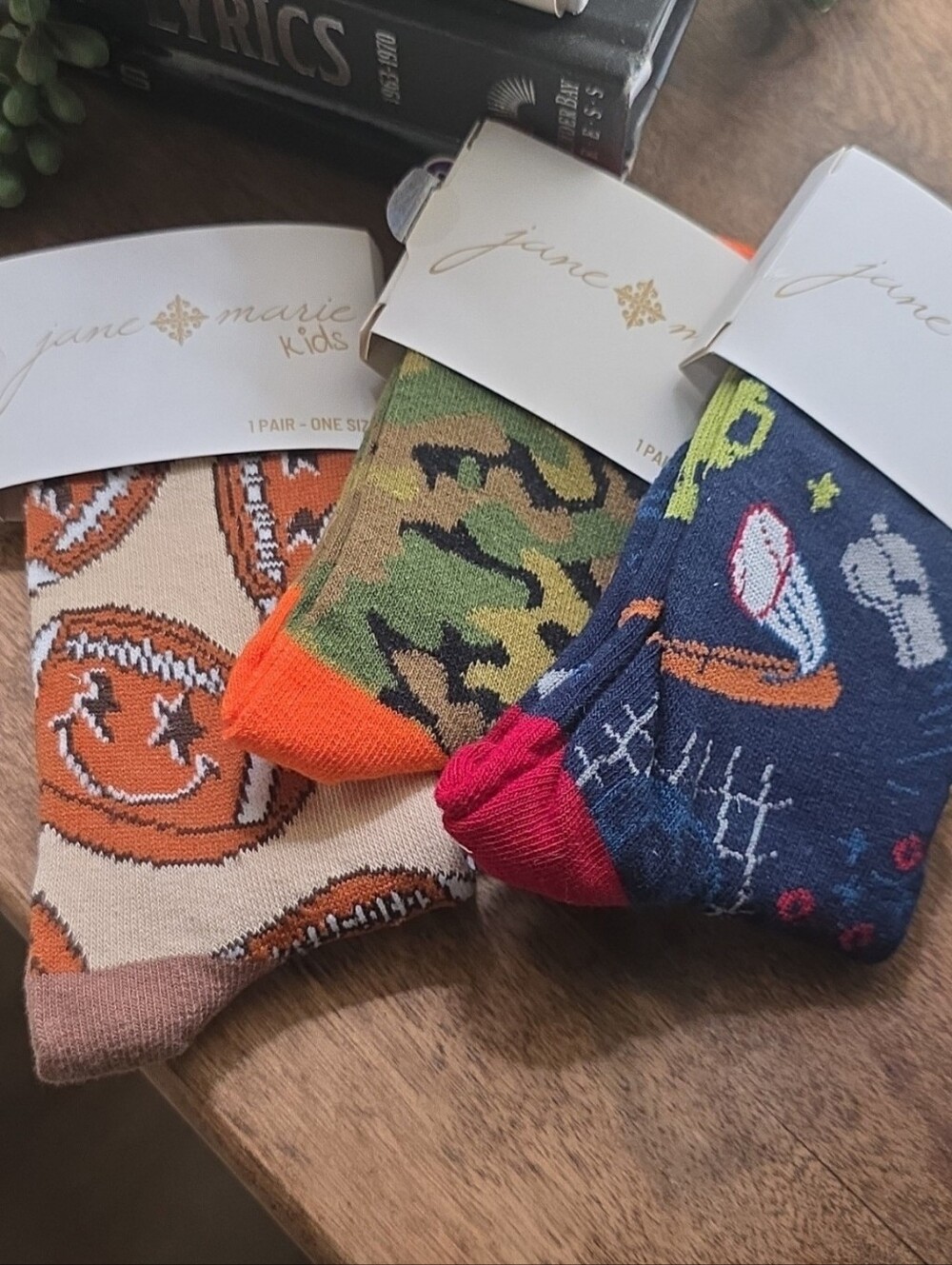 NWT Jane Marie Fall Sports Themed Socks Boy Kid Football Camo Baseball Lot  OS